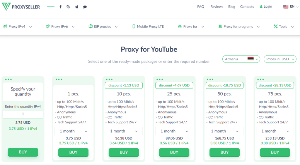 Proxy-Seller for YouTube