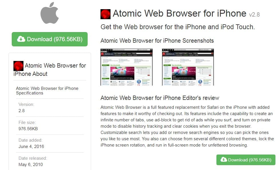 Atomic Browser for iphone