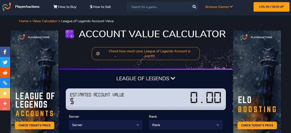 Calculating how much your LoL account is worth