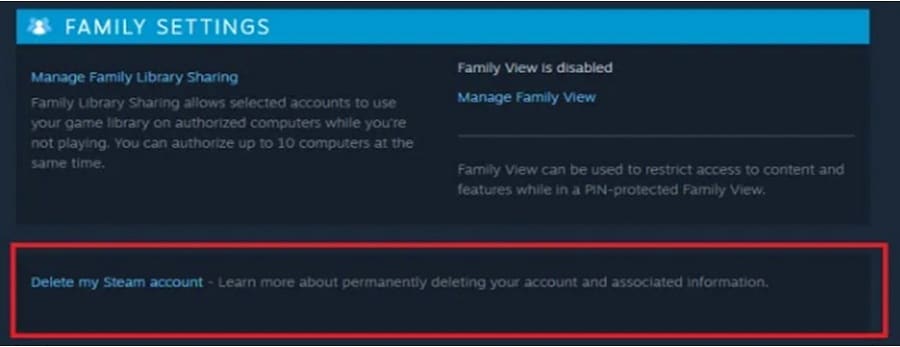 Delete my Steam account