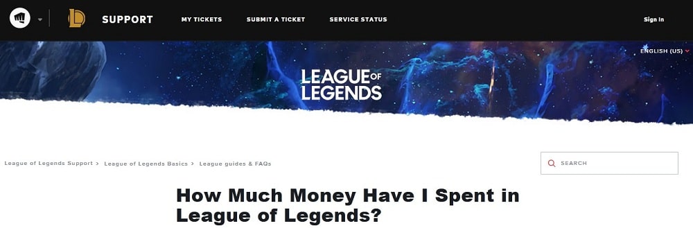 How much money did I spend on League of Legends