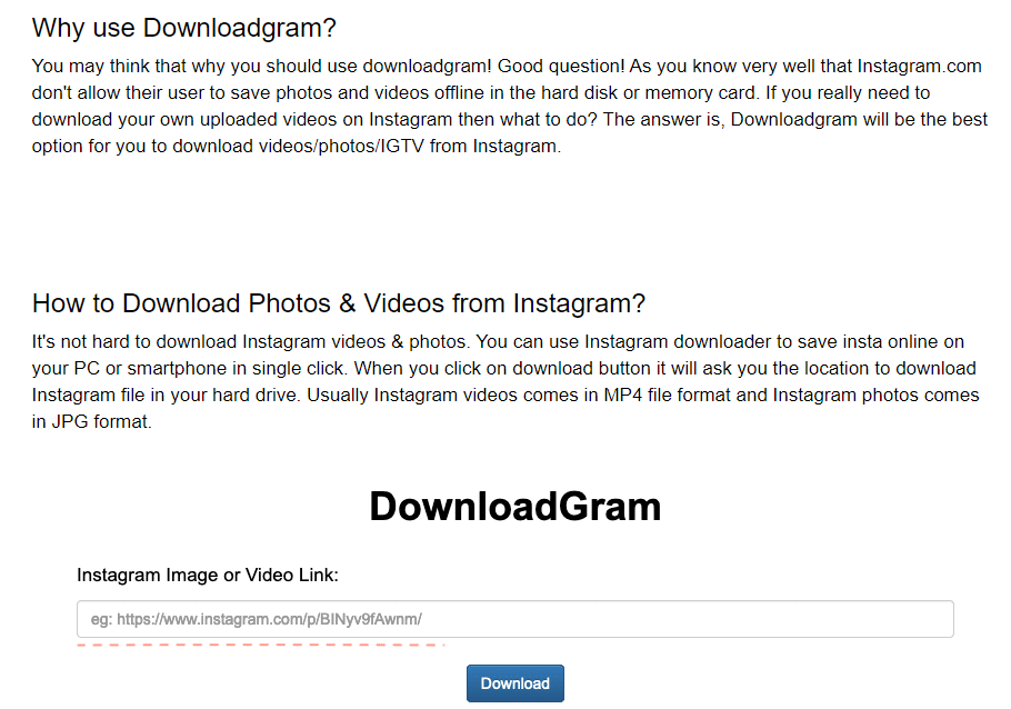 Downloadgram overview