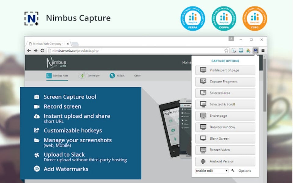 Nimbus Screenshot & Screen Video Recorder for Chrome web store
