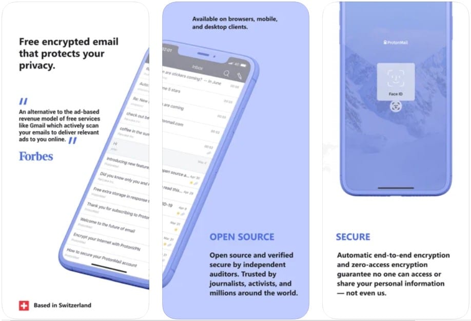 ProtonMail for apps store