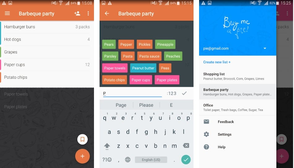 Shopping List-Buy Me a Pie for android