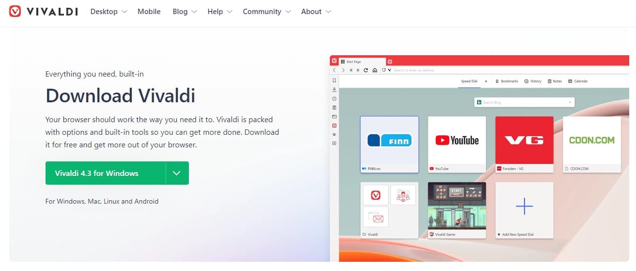 Vivaldi for Windows