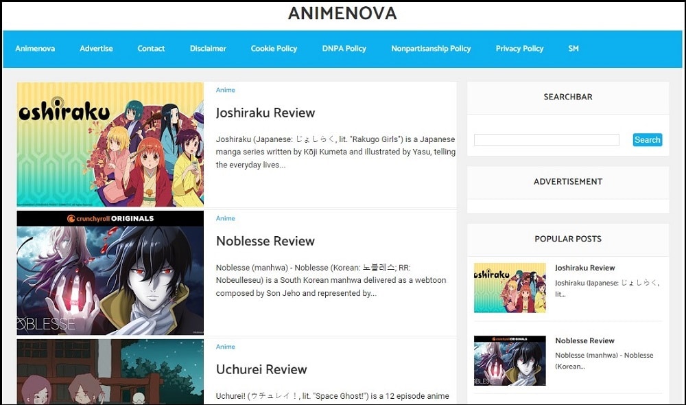 Animenova overview
