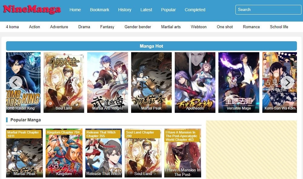 Nine Manga overview