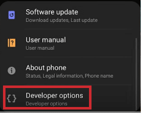 android settings developer option