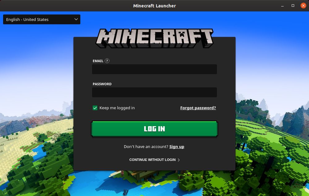login Minecraft