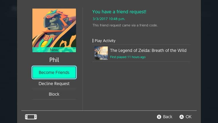 Accept A Friend Request On Nintendo Switch