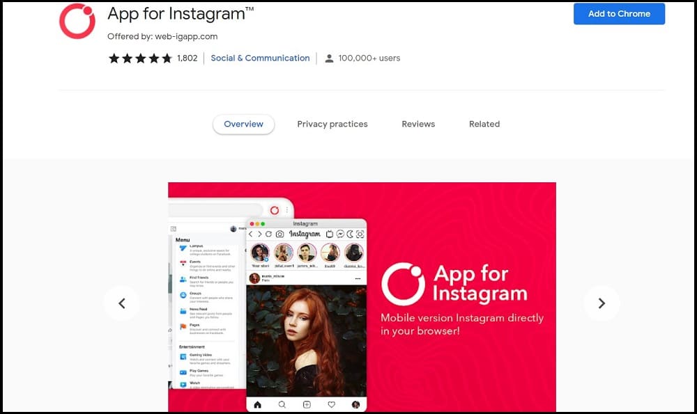 App for Instagram with DM