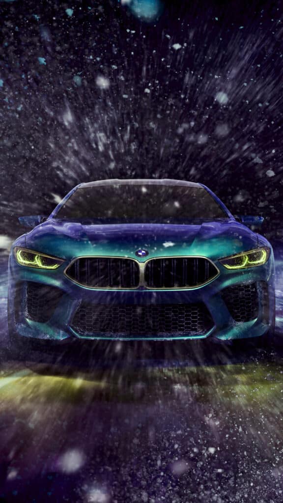 Art bmw car road blue