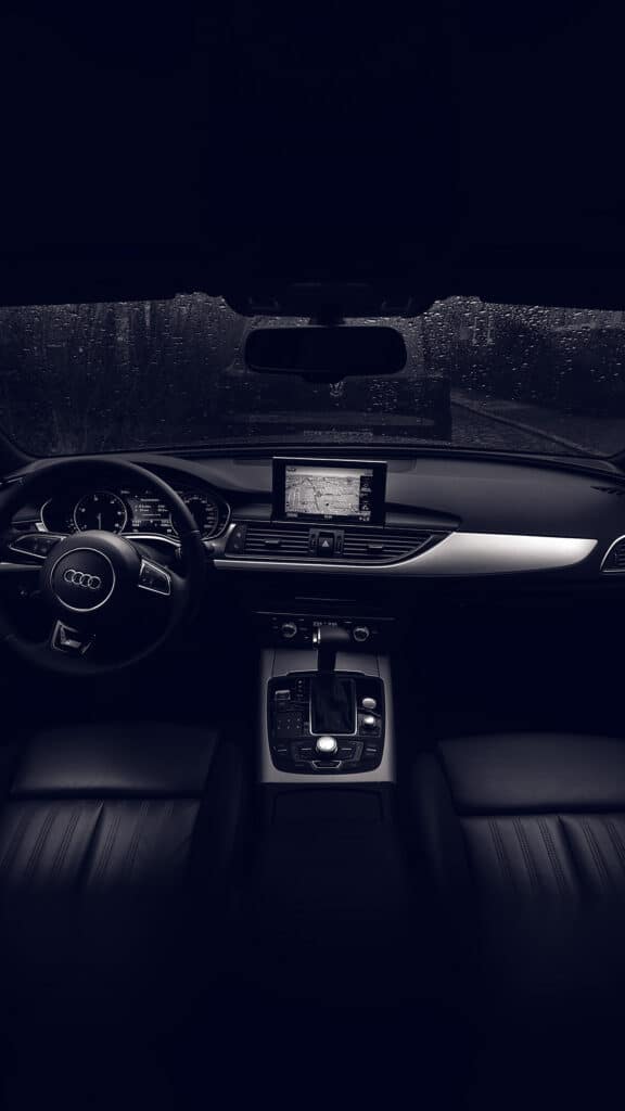Audi car interior dark blue