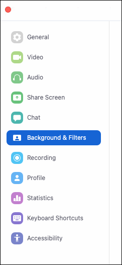 Backgrounds & Filters option