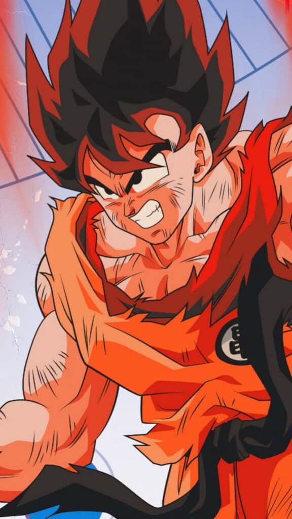 Dragonball red cyan art illustration anime hero