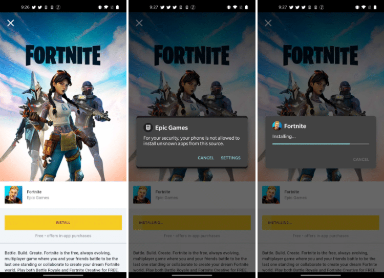 Fortnite playstore