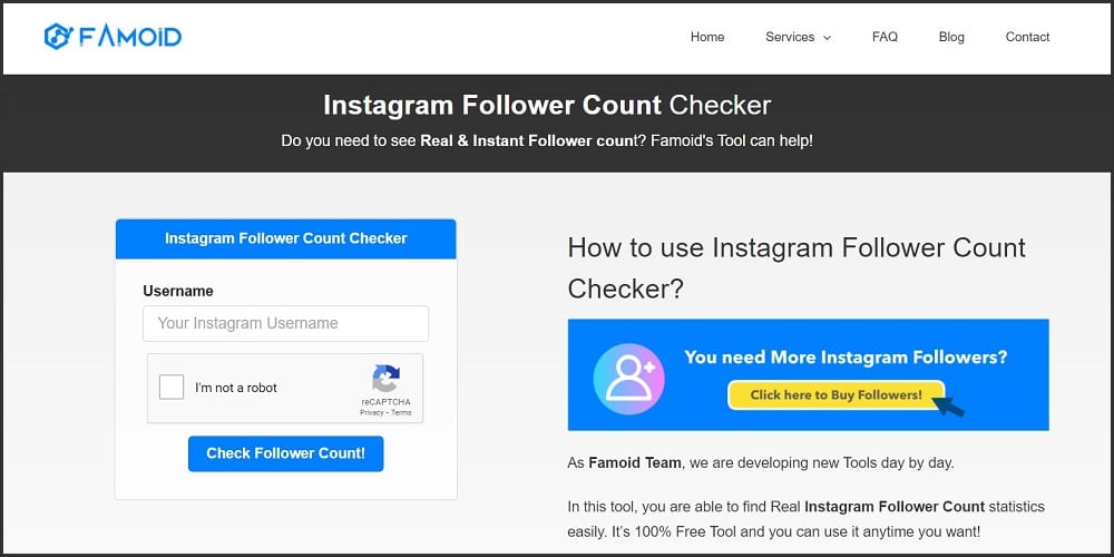 Instagram Follower Count Checker