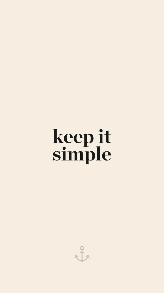 Keep it simple word quote beige illustration art