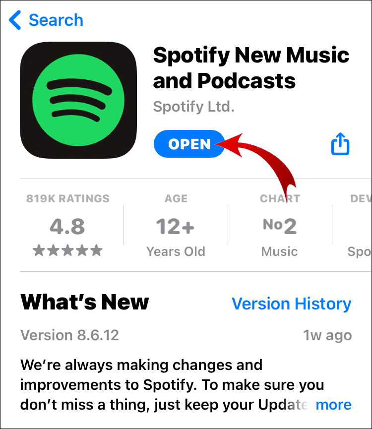 Launch the Spotify app and log in