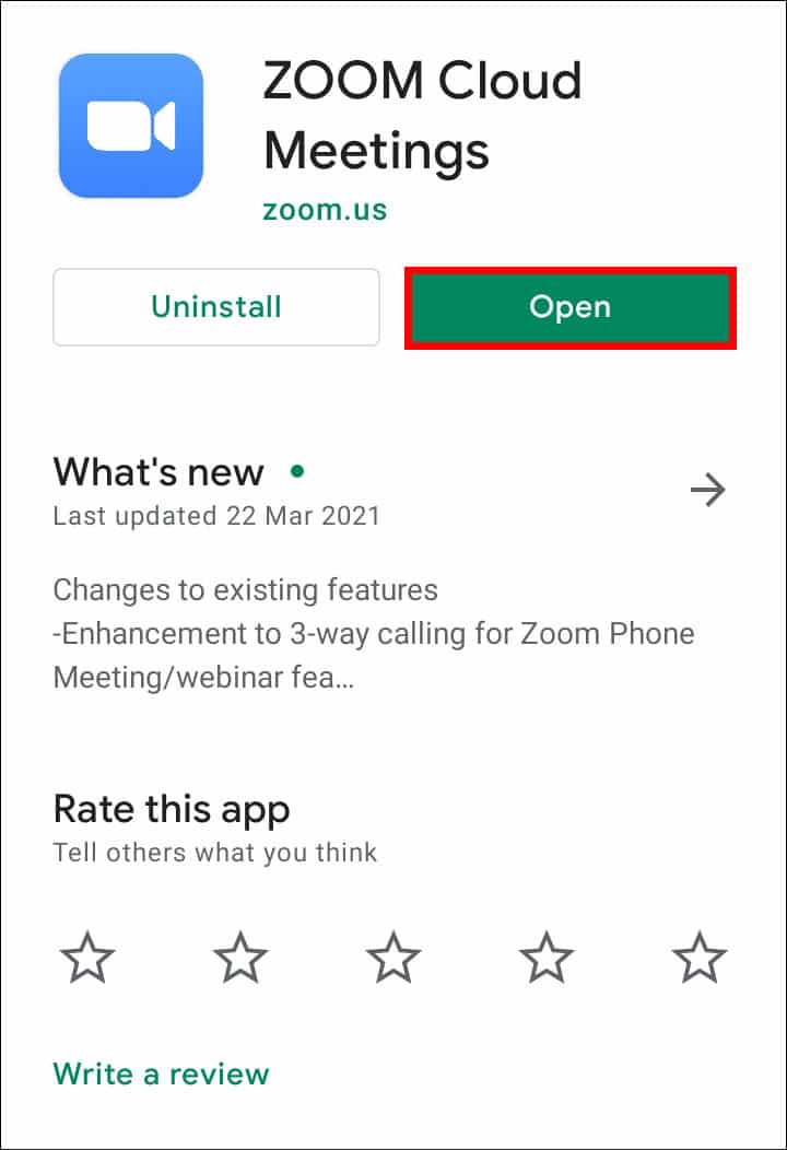Launch the Zoom app