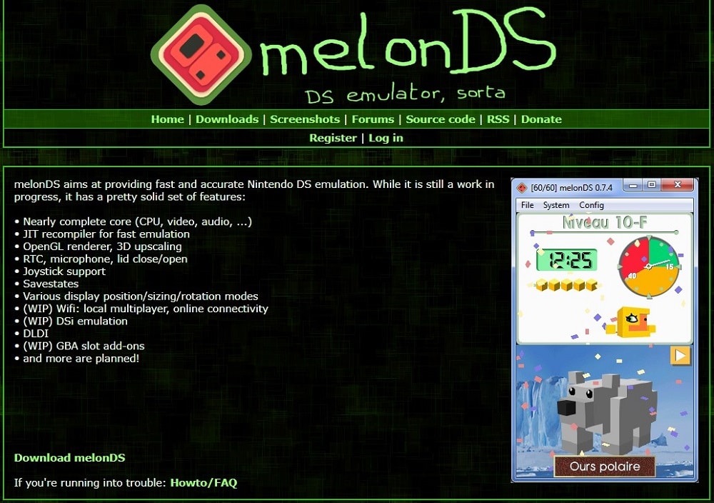 MelonDS Homepage