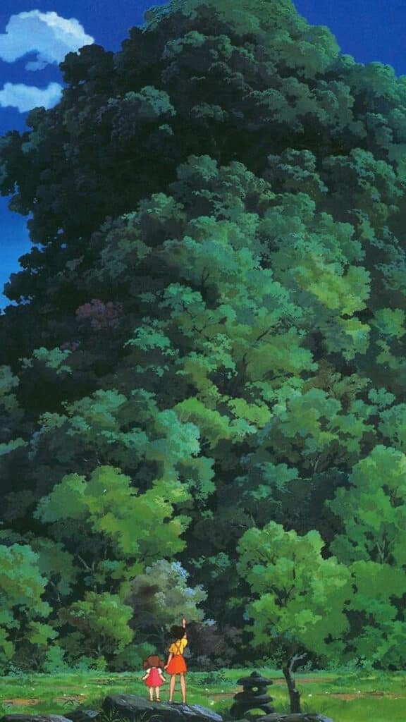 Studio ghibli tree green art illustration love anime