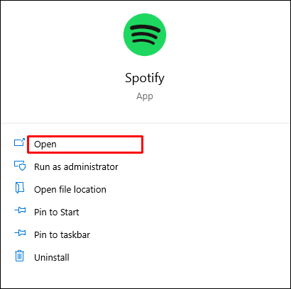 open Spotify app