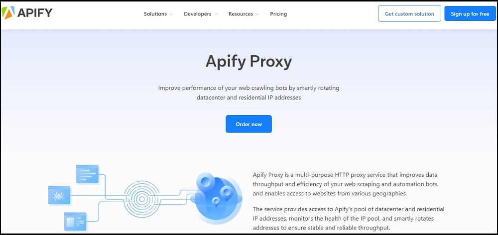 Apify Proxy Service Homepage