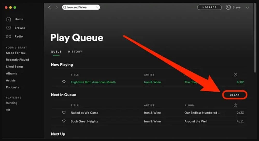 Clear queues on Spotify Desktop Client using PC or macOS