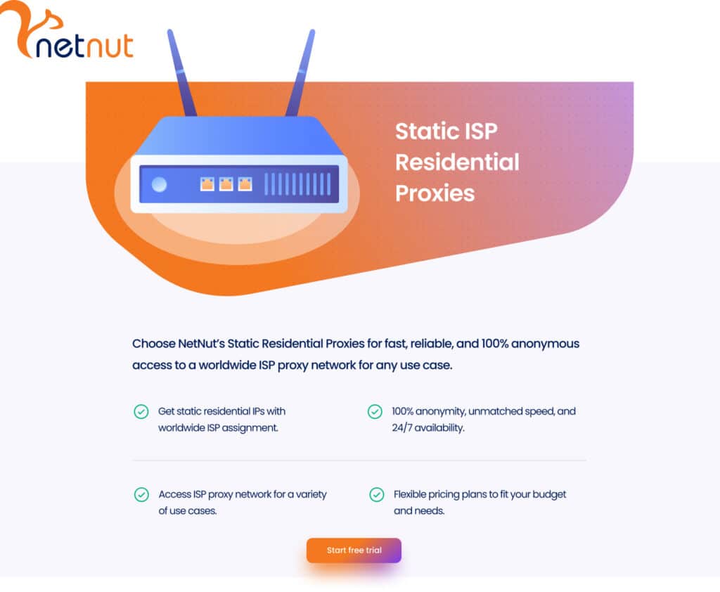 NetNut static res proxies descriptions