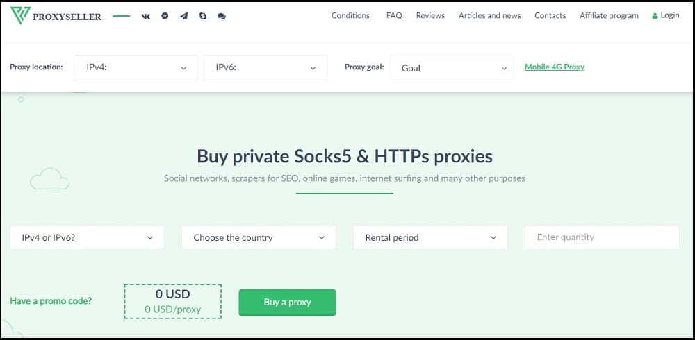 Proxy-Seller Homepage