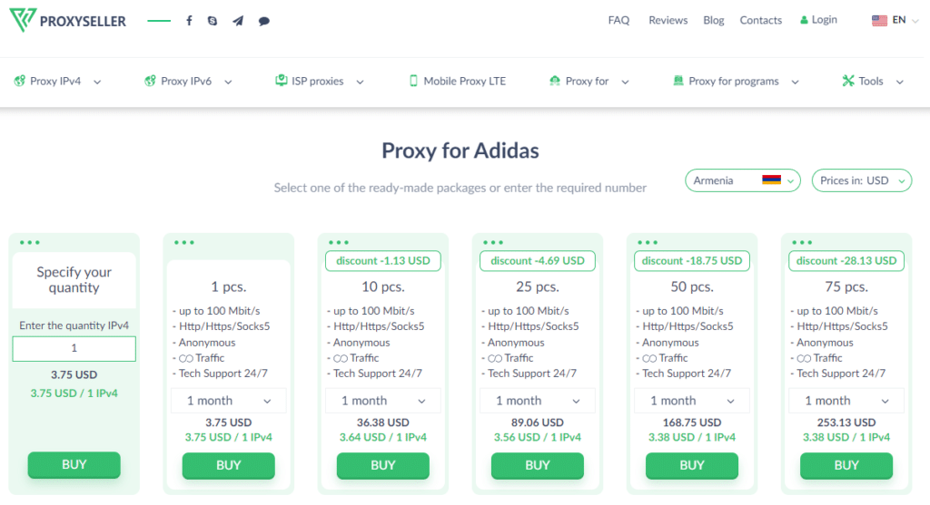 Proxy-Seller for Adidas
