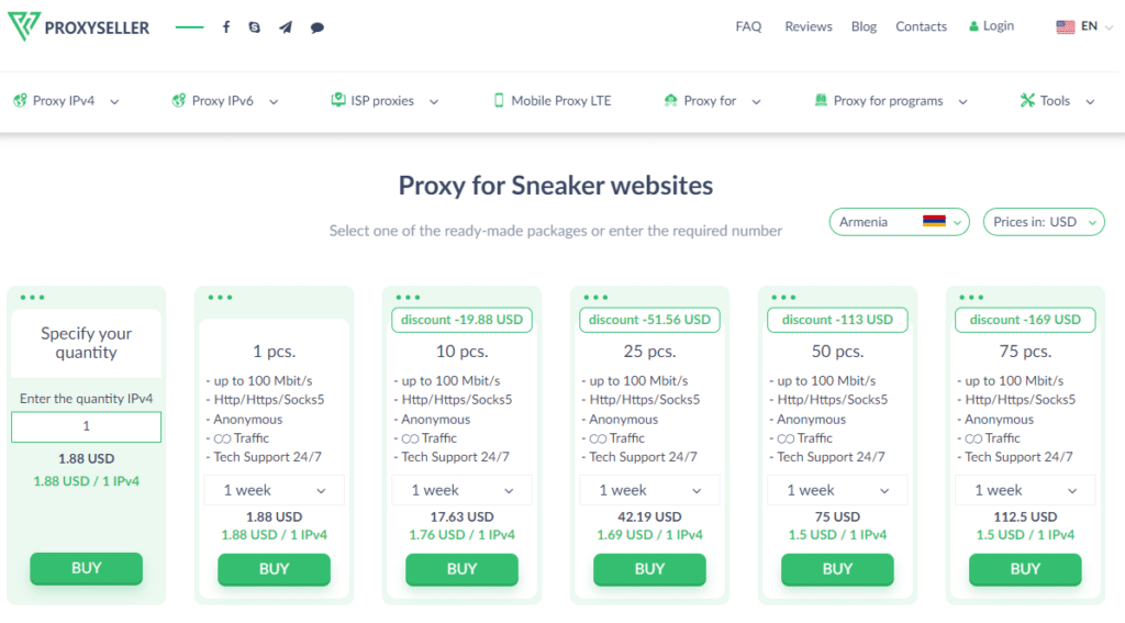 Proxy-Seller for Sneaker websites