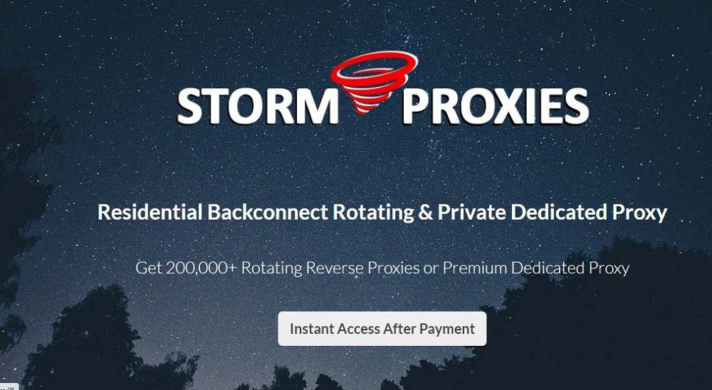 Stormproxies Homepage