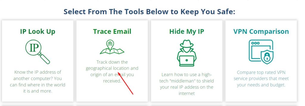 whatismyiplocation trace email