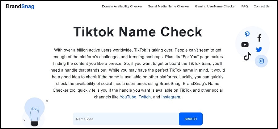 Brandsnag Tiktok Username Checker