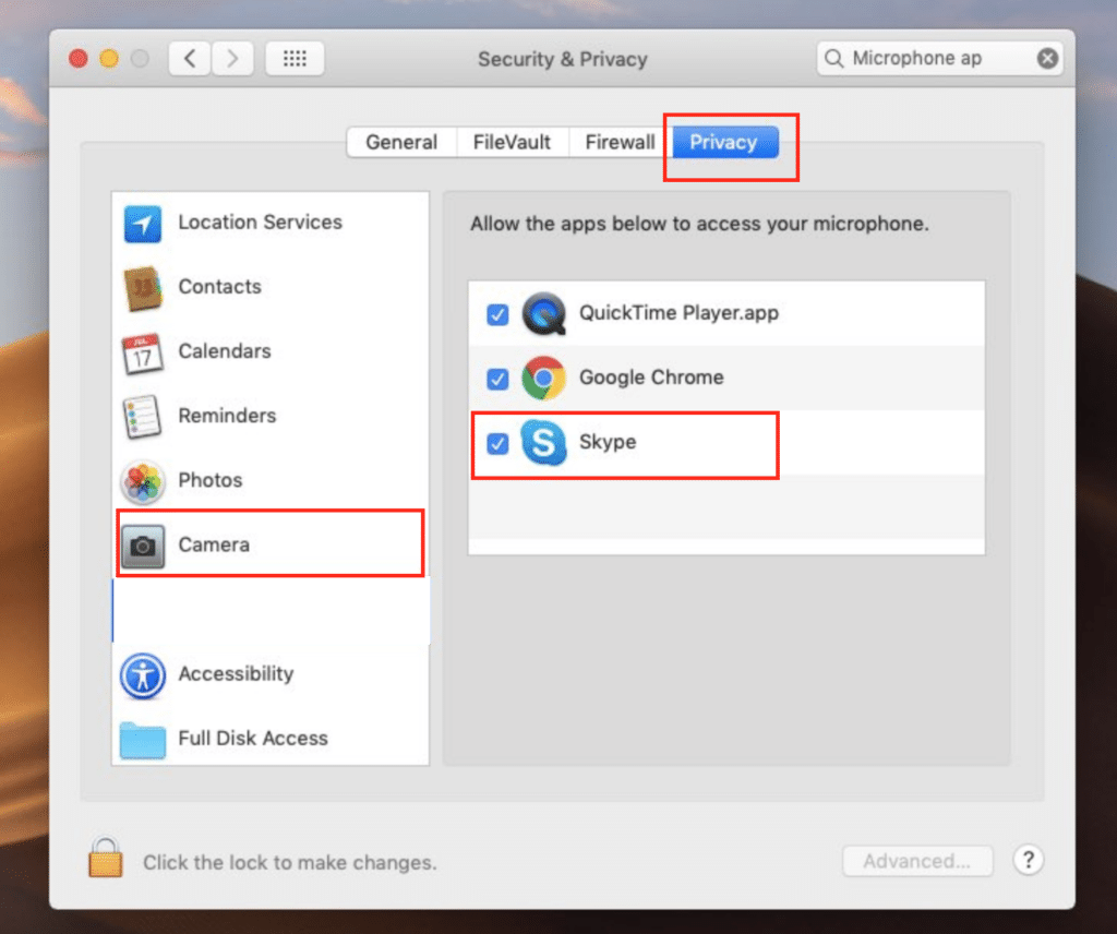 How to grant Skype permission to use your camera on Mac