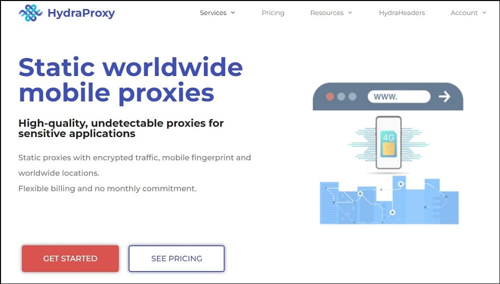 HydraProxy for Static Worldwide Mobile Proxies