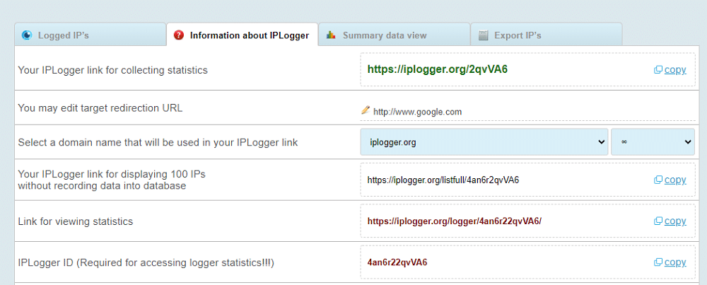 IP logger link