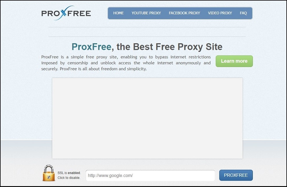 One of the Best web Proxy Site is ProxFree