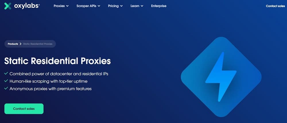 Oxylabs for Static Residential Proxies