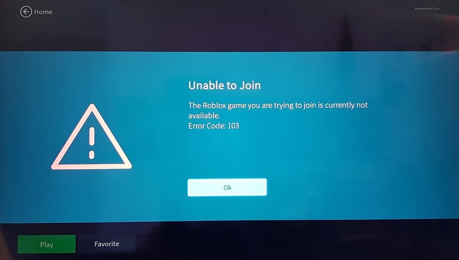 What causes Roblox error code 103