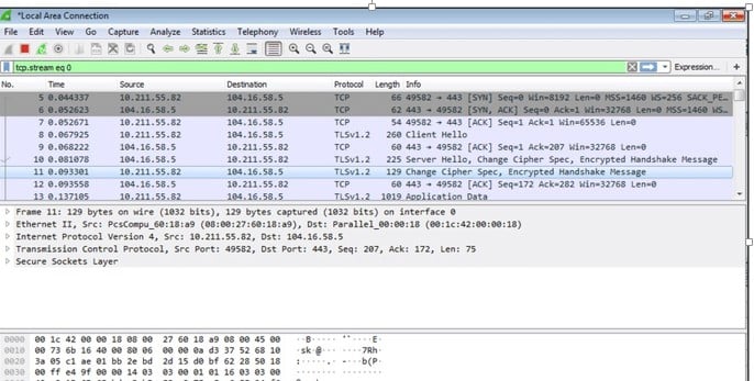 Wireshark tracking functions