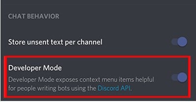 discord developer mode