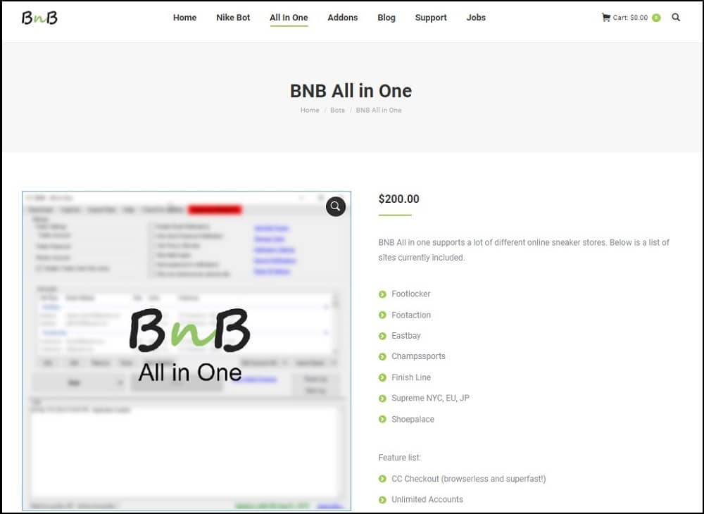 BNB AIO Bot overview