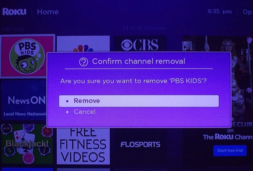 Choose Remove channel