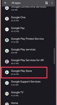 Google play Settings and go to Apps or Application Manager