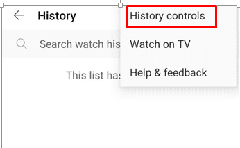History controls