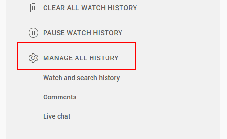 Manage all History